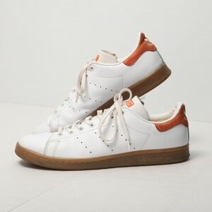 Adidas Stan Smith Shoes Mens Size 12 White Gum Orange Leather S80020 Sneakers